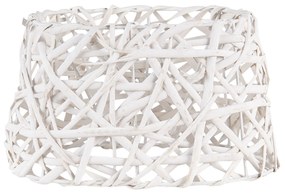 Biele oválne pletené tienidlo z ratanu - Ø 25 * 18 cm