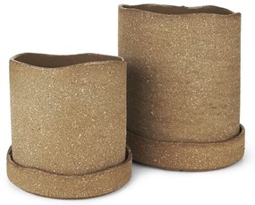 Ferm Living Kvetináč s podmiskou Uneru Recycled Ceramic 13 cm
