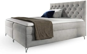 Wilsondo Čalúnená boxspring manželská posteľ s matracom Guliette - sivá Rozmer: 180x200