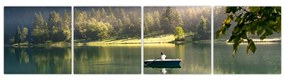 Obraz loďky na jazere