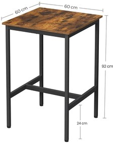 VASAGLE Vysoký barový stôl LBT25X