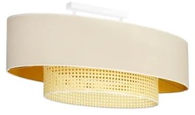 Duolla - Prisadený luster DOUBLE OVAL RATTAN 2xE27/15W/230V krémová/ratan