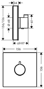 Hansgrohe ShowerSelect Glass - Termostat HighFlow pod omietku, biela/chróm 15734400