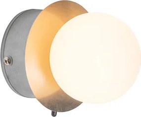 Nástenná lampa z ocele IP44 s vypínačom - Cederic