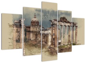 Obraz - Forum Romanum, Rím, Taliansko (150x105 cm)