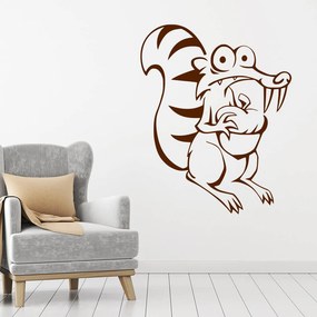 Veselá Stena Samolepka Veverička Scrat Farba: hnědá, Veľkosť: 100 x 79 cm