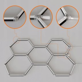 LED RGBW stmievateľné stropné svietidlo HEXAGON LED/144W/85-265V 7000K CRI 90 IP54 biela+DO