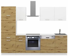 Kuchynská linka 270 cm Tonislav Artisan Biela 270 (dub artisan + biela). Vlastná spoľahlivá doprava až k Vám domov. 1134929