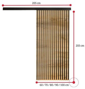 Posuvné dvere BELMA - dub sonoma/čierna / 100