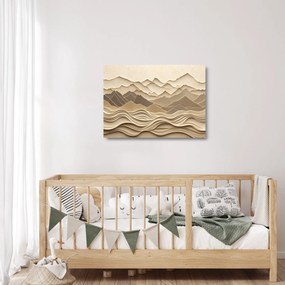 Sklenený obraz - 3D línia hôr (70x50 cm)