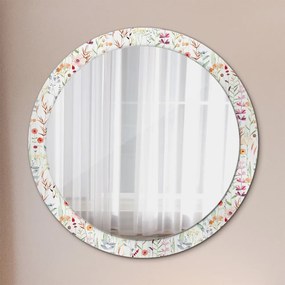 Okrúhle zrkadlo s potlačou Divoké kvety fi 90 cm