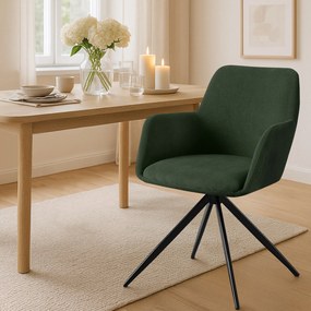 Jedálenská stolička Olema látka cord - zelená