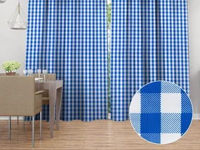 Biante Dekoračný záves TF-070 Modro-biela kocka 140x250 cm
