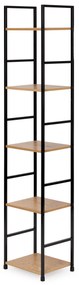 ModernHome MULTISTORE Moderný drevený regál, kovový rám LOFT - 5 políc