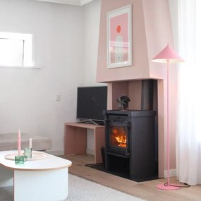 Dizajnová stojaca lampa ružová - Triangolo