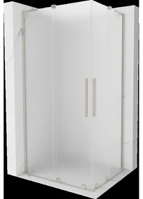 Mexen Velar L Duo posuvná sprchová kabína 100 x 90 cm, matné sklo, brúsený nikel - 871-100-090-02-33-97