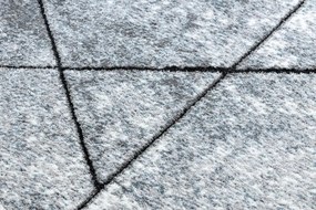 Moderný koberec COZY 8872 Wall, geometrický , trojuholníky - Štrukturálny, dve vrstvy rúna sivá / modrá Veľkosť: 120x170 cm