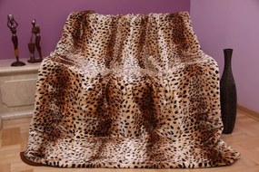 Mäkká béžová deka s gepardím vzorom