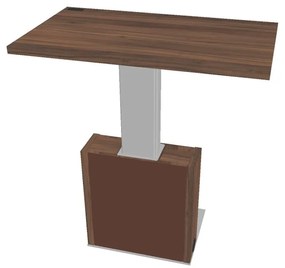 Výškovo nastaviteľný rokovací stôl Verno+ S 120 x 70 cm, orech / hnedá