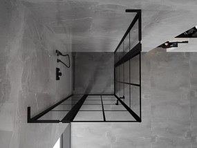 Mexen, Mexen Mist L Duo výklopný sprchový kút 95 x 95 cm, čierna mriežka - 8A4L-095L-095P-70-77