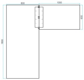 Rohový kancelársky písací stôl PRIMO FLEXIBLE 1800 x 1800 mm, čerešňa