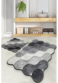 SADA 2x Kúpeľňová predložka CIRCLE 60/100 cm šedá