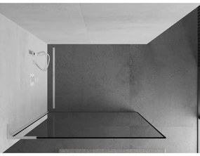 Mexen Kioto L, sprchová zástena Walk-In 50 x 200 cm, 8mm číre sklo čierny vzor, biely profil, 800-050-103-20-70