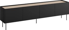 TV stolík Desin 220 cm s kovovými nohami - čierny mat / dub nagano