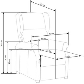 Polohovacie kreslo RELAXA čierne