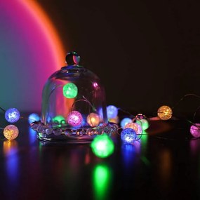 ACA Lighting LED dekoračná girlanda - RGB guličky, RGB farba, 200 cm, IP20, 2xAA