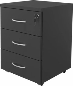 Čierny kontajner pod písací stôl na kolieskach BP89