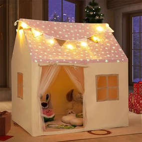 Detský herný domček s osvetlením, ružový