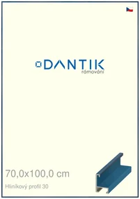 DANTIK rám na obraz 70x100 | ALU Dýha barevná modrá královská (Plexi Čiré)