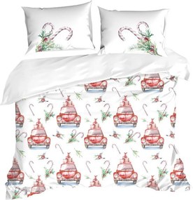 VIANOČNÉ OBLIEČKY Z MIKROVLÁKNA CANDY 160X200 CM, 2KS 70X80 CM VZOROVANÉ