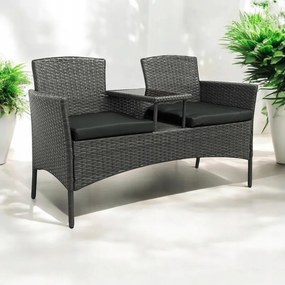 Záhradný ratanový set NM-03 - sivý + sivé vankúše