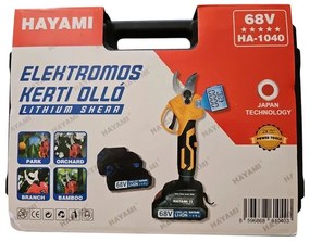 Akumulátorové záhradné nožnice HAYAMI HA-1040 + kufrík + 2 batérie
