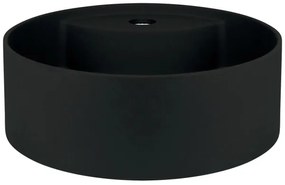 Deante CQS_NU4B - Umývadlo na dosku s otvorom SILIA, priemer 36 cm, granit/čierna