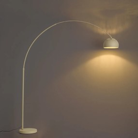 Moderná oblúková lampa béžová s mramorovým podstavcom - XXL