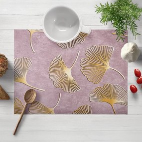 Biante Zamatové prestieranie na stôl Tamara TMR-001 Ginkgo lístky na staroružovom 30x40 cm