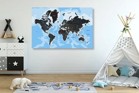 Obraz moderná mapa sveta - 120x80