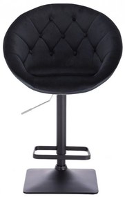 LuxuryForm Barová stolička VERA VELUR na čierne podstave - čierna