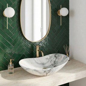 Rea Royal, keramické umývadlo na dosku 62 x 36 cm, imitácia kameňa Granit, REA-U8596