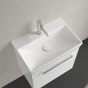VILLEROY &amp; BOCH Avento Compact závesné umývadlo s otvorom, s prepadom, 550 x 370 mm, Stone White, s povrchom CeramicPlus, 4A0055RW
