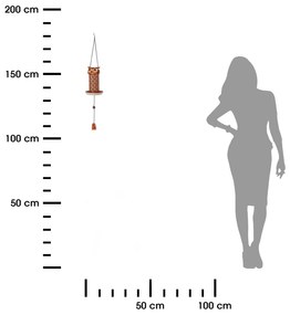Závesné solárne kŕmidlo pre vtáky Owl, 75x13 cm, kov, viacfarebná