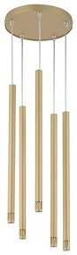 Luster na lanku STALACTITE LASER 5xG9/2,5W/230V zlatá
