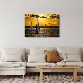 Obraz jachty v západe slnka (90x60 cm)
