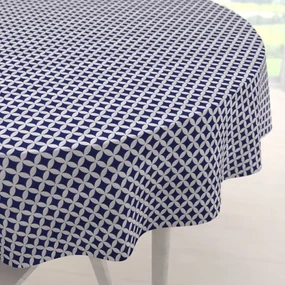 Biante Bavlnený okrúhly obrus Sandra SA-241 Tmavo modré Maroko Ø 120 cm