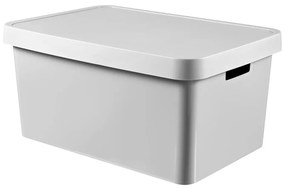 Sivý úložný box s vekom Curver Infinity, 45 l