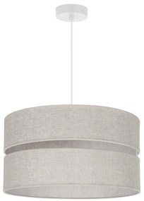 Závesné svietidlo Len, 1x svetlobéžové textilné tienidlo, (fi 40 cm), w