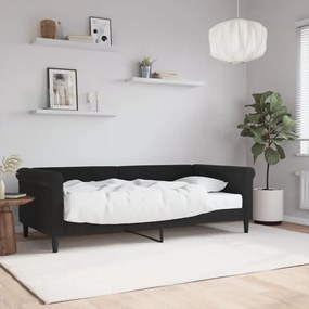 Denná posteľ s matracom čierna 90x190 cm zamat 3197762